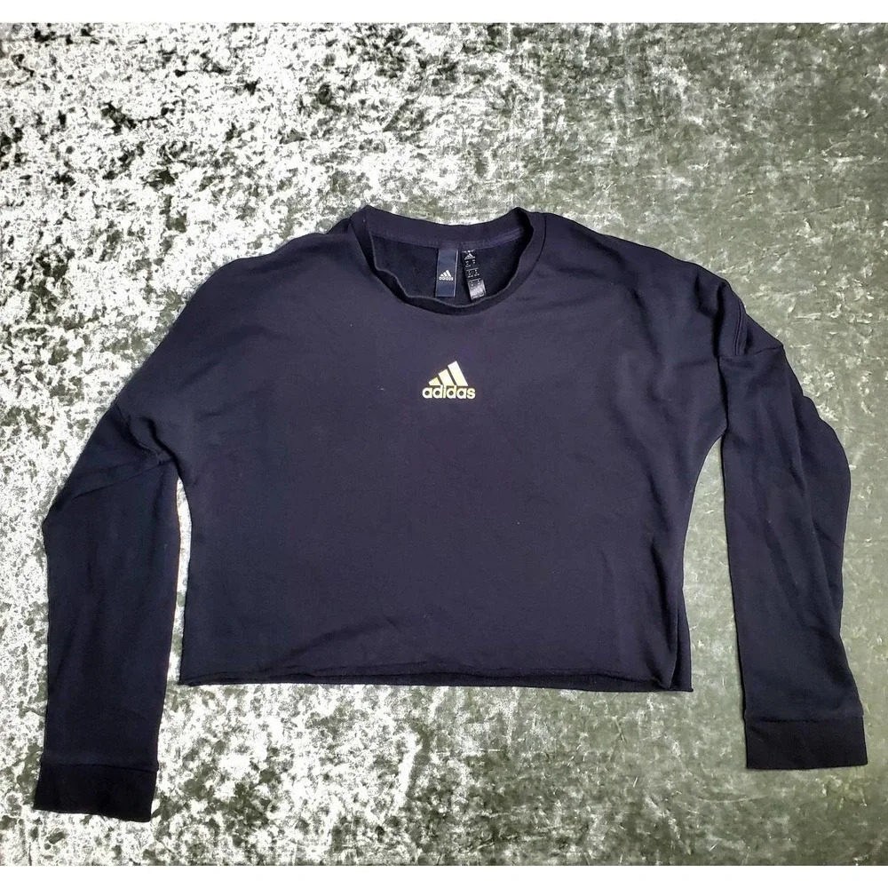 Adidas Cropped Tie Dye Letters Sweatshirt